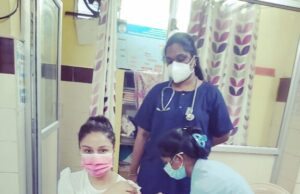 கொரோனா தடுப்பூசி செலுத்திக் கொண்ட நடிகை சோனியா அகர்வால்!